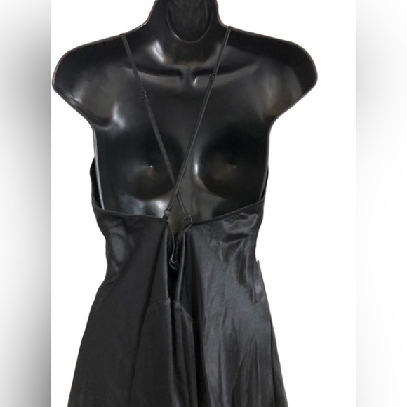 Sincerely Jules white lace open back satin effect black maxi slip dress size XL - Picture 9 of 15